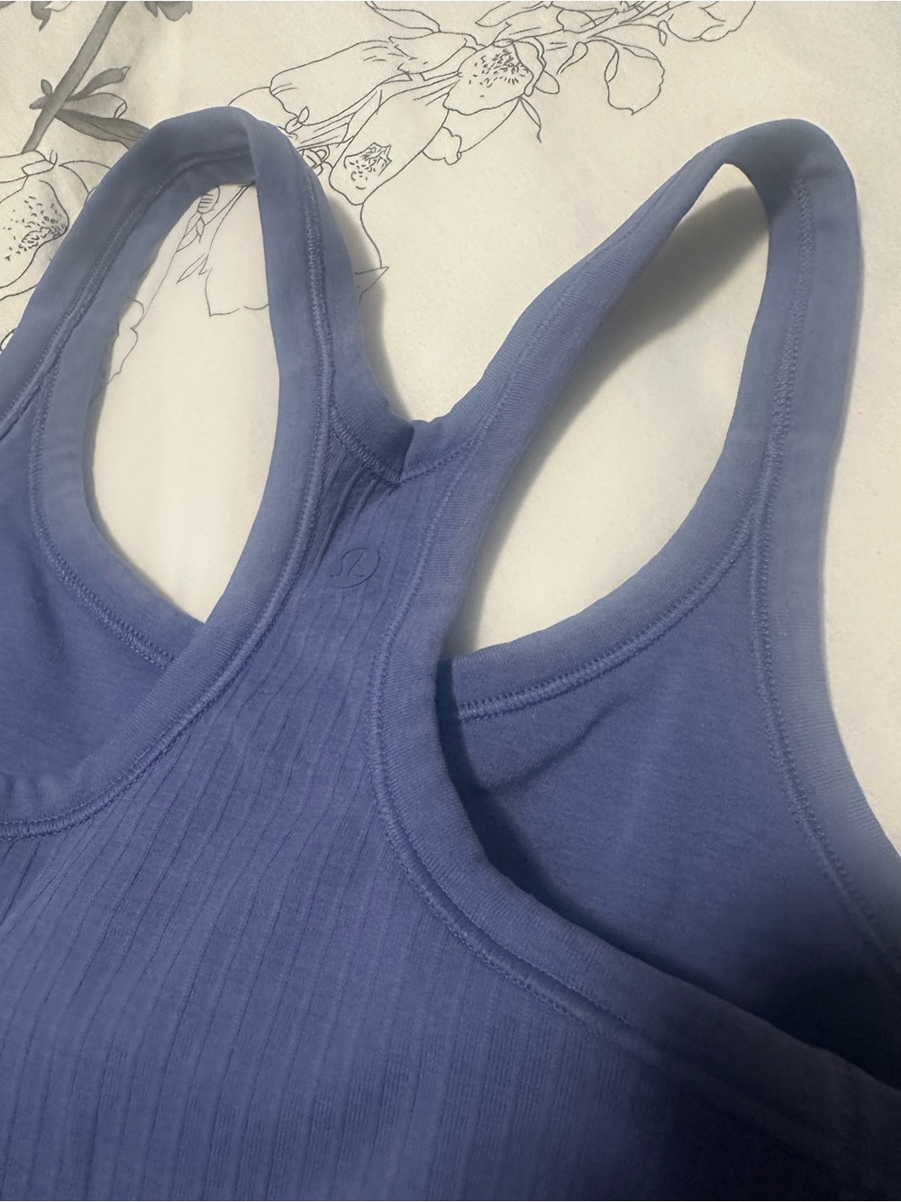 Lululemon Ribbed Tank Top Blue Skin Tight